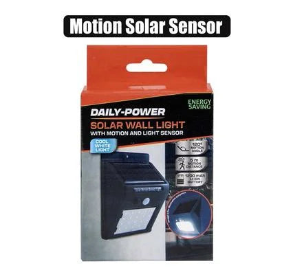 Solar wall light-motion+light sensor